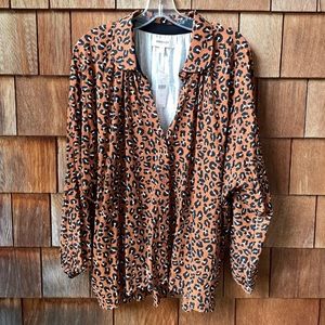NWT Porridge Animal Print Buttondown - Women's XL